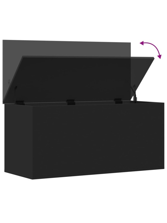 Úložný box černý 100 x 42 x 46 cm kompozitní dřevo