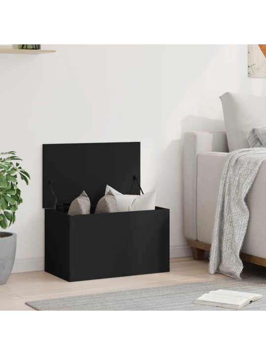 Úložný box černý 60 x 35 x 35 cm kompozitní dřevo