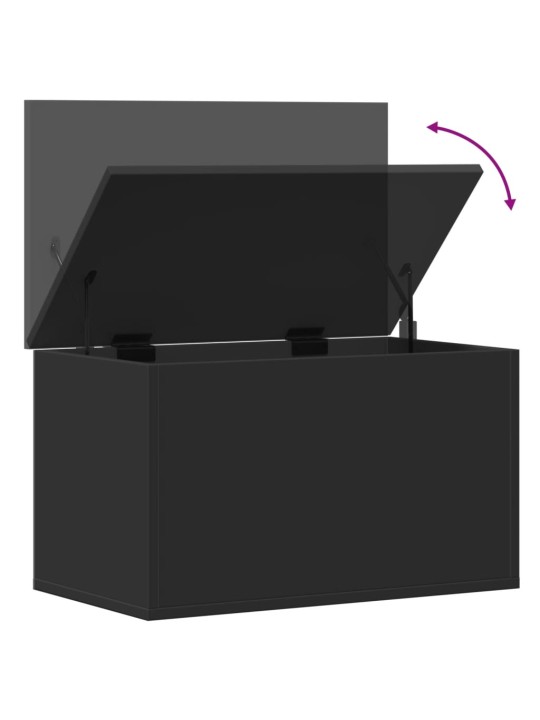 Úložný box černý 60 x 35 x 35 cm kompozitní dřevo