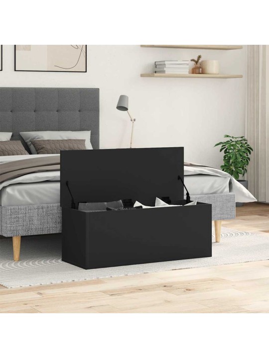 Úložný box černý 90 x 35 x 35 cm kompozitní dřevo