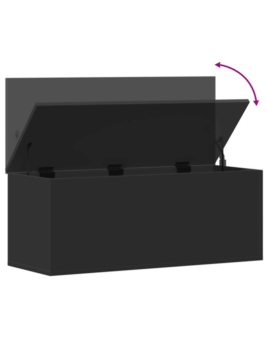 Úložný box černý 90 x 35 x 35 cm kompozitní dřevo