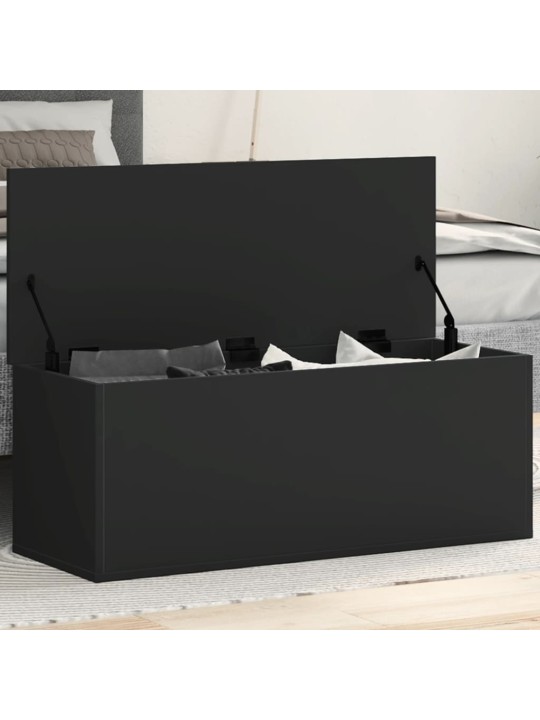 Úložný box černý 90 x 35 x 35 cm kompozitní dřevo