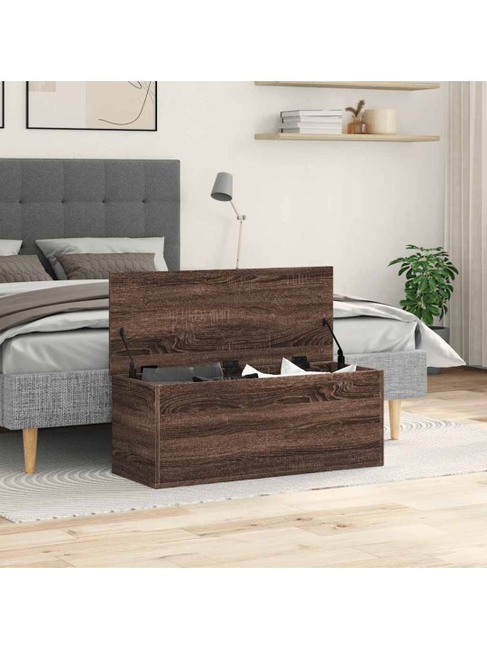 Úložný box hnědý dub 90 x 35 x 35 cm kompozitní dřevo