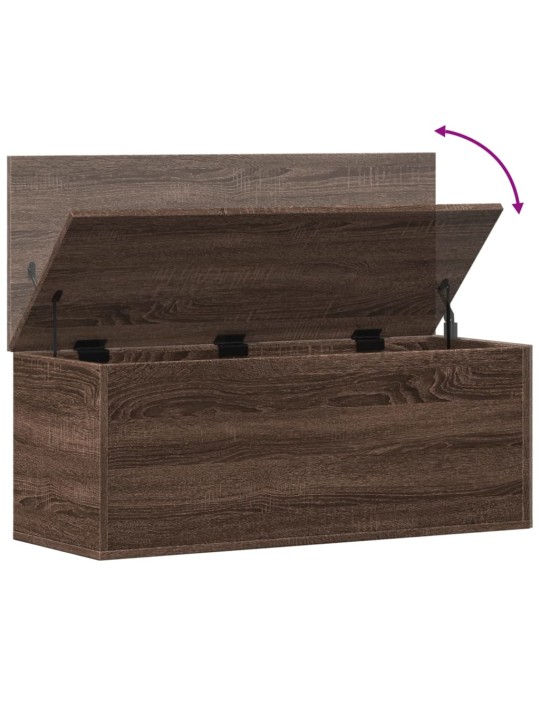 Úložný box hnědý dub 90 x 35 x 35 cm kompozitní dřevo