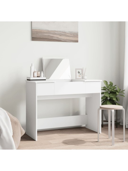 Toaletní stolek se zrcadlem bílý 100 x 45 x 76 cm
