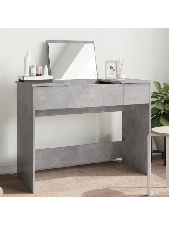 Toaletní stolek se zrcadlem betonově šedý 100 x 45 x 76 cm