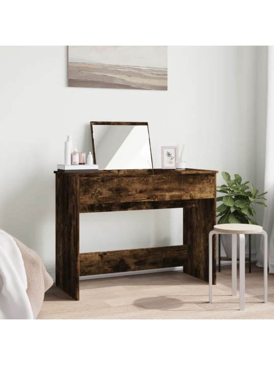 Toaletní stolek se zrcadlem kouřový dub 100 x 45 x 76 cm