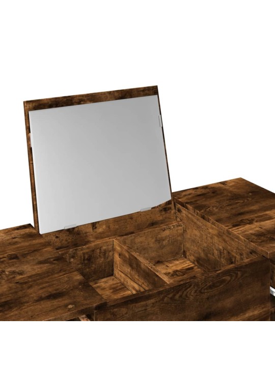 Toaletní stolek se zrcadlem kouřový dub 100 x 45 x 76 cm