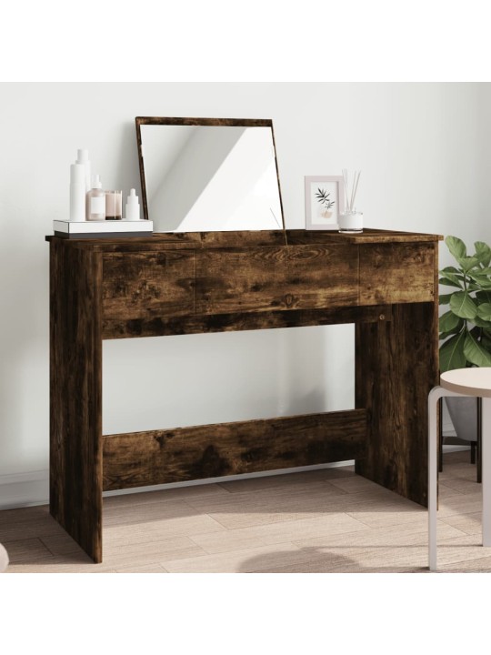 Toaletní stolek se zrcadlem kouřový dub 100 x 45 x 76 cm