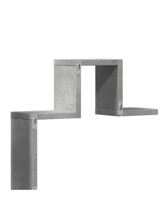 Nástěnná police betonově šedá 104,5 x 10 x 43 cm dřevotříska