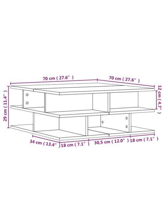 Konferenční stolek dub sonoma 70 x 70 x 29 cm kompozitní dřevo