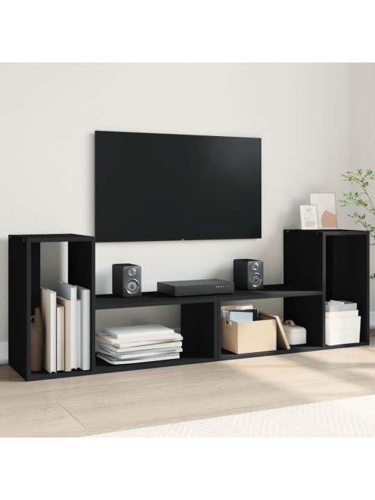 TV skříňky 2 ks černé 75 x 30 x 50 cm kompozitní dřevo