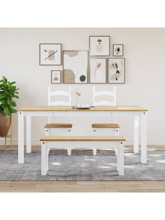 Jídelní stůl Panama bílý 180 x 90 x 75 cm masivní borové dřevo
