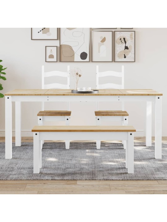 Jídelní stůl Panama bílý 180 x 90 x 75 cm masivní borové dřevo
