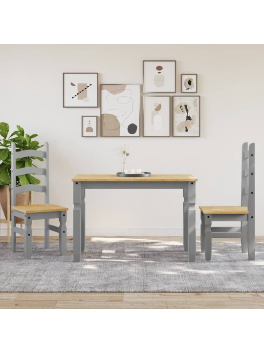 Jídelní stůl Corona šedý 112 x 60 x 75 cm masivní borové dřevo