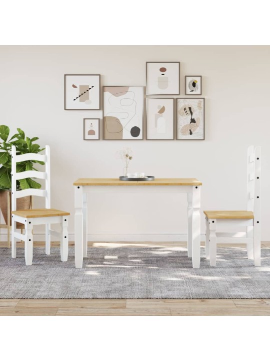 Jídelní stůl Corona bílý 112 x 60 x 75 cm masivní borové dřevo
