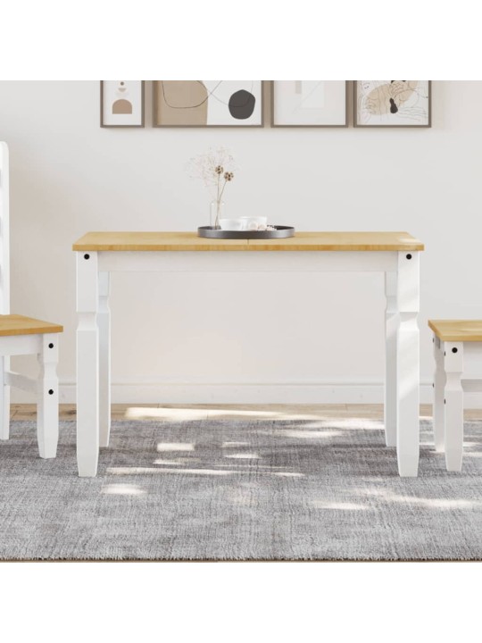 Jídelní stůl Corona bílý 112 x 60 x 75 cm masivní borové dřevo
