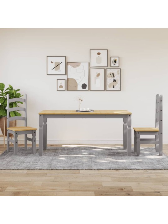 Jídelní stůl Corona šedý 160 x 80 x 75 cm masivní borové dřevo