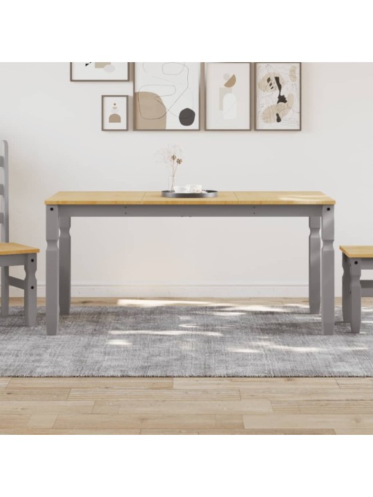 Jídelní stůl Corona šedý 160 x 80 x 75 cm masivní borové dřevo