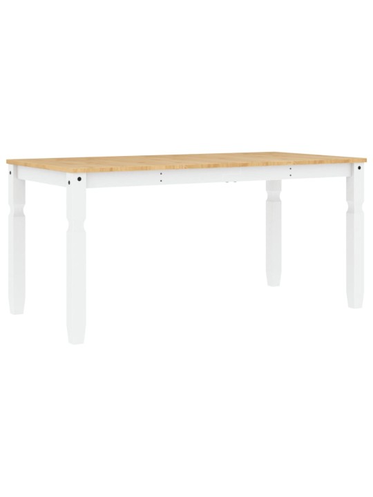 Jídelní stůl Corona bílý 160 x 80 x 75 cm masivní borové dřevo