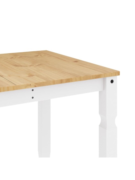 Jídelní stůl Corona bílý 160 x 80 x 75 cm masivní borové dřevo
