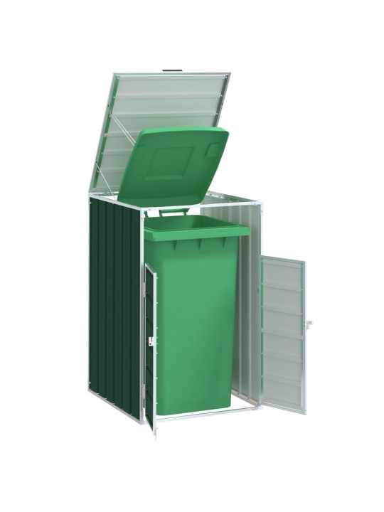 Box na 1 popelnici zelený 72 x 81 x 115 cm ocel