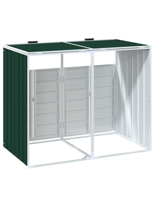 Box na 2 popelnice zelený 144 x 81 x 113 cm ocel