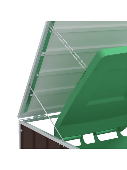 Box na 3 popelnice hnědý 216 x 81 x 115 cm ocel