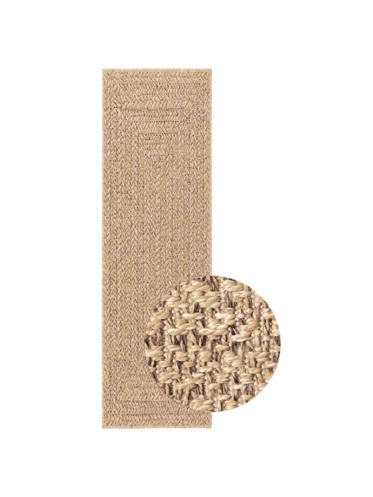 Koberec zizur 80 x 250 cm jutový vzhled interiér i exteriér