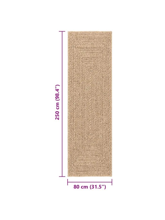 Koberec zizur 80 x 250 cm jutový vzhled interiér i exteriér