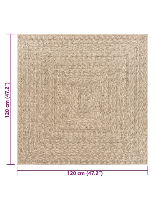 Koberec ZIZUR 120 x 120 cm jutový vzhled interiér i exteriér