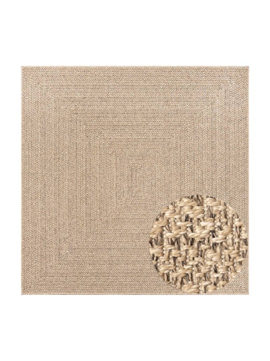 Koberec ZIZUR 200 x 200 cm jutový vzhled interiér i exteriér