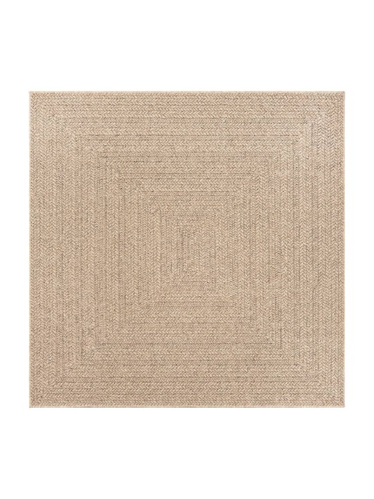 Koberec ZIZUR 240 x 240 cm jutový vzhled interiér i exteriér