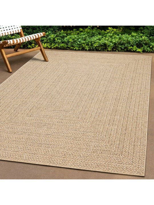 Koberec ZIZUR 240 x 240 cm jutový vzhled interiér i exteriér