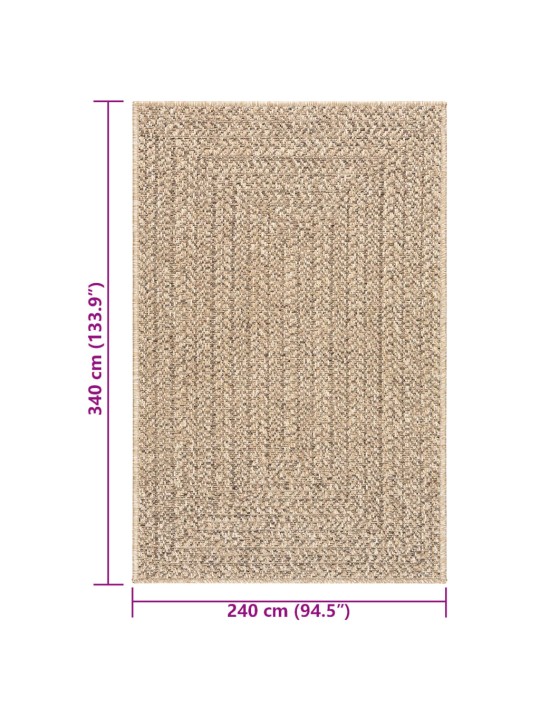 Koberec ZIZUR 240 x 340 cm jutový vzhled interiér i exteriér