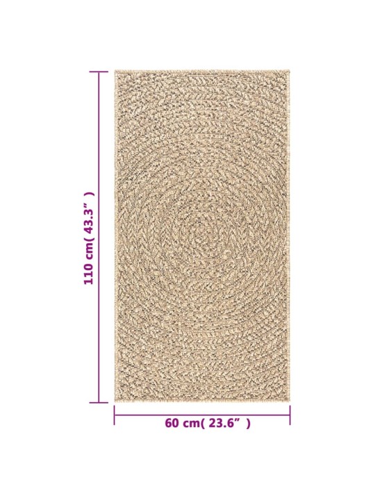 Koberec ZIZUR 60 x 110 cm jutový vzhled interiér i exteriér