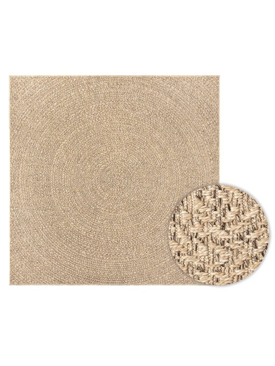Koberec ZIZUR 120 x 120 cm jutový vzhled interiér i exteriér