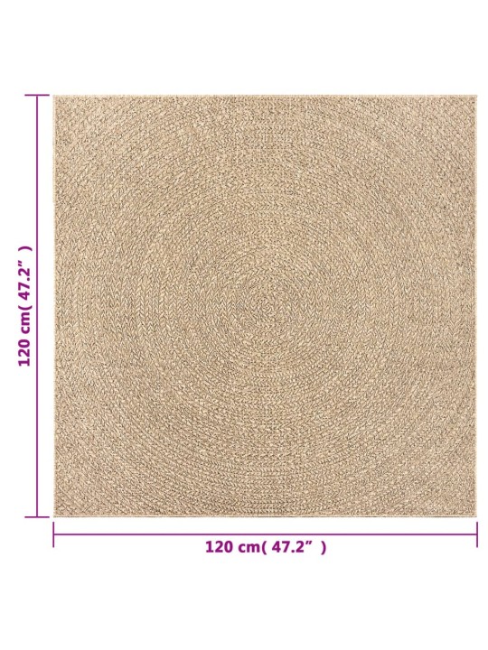 Koberec ZIZUR 120 x 120 cm jutový vzhled interiér i exteriér
