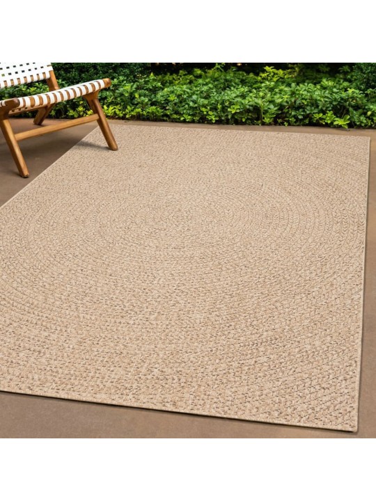 Koberec ZIZUR 120 x 120 cm jutový vzhled interiér i exteriér