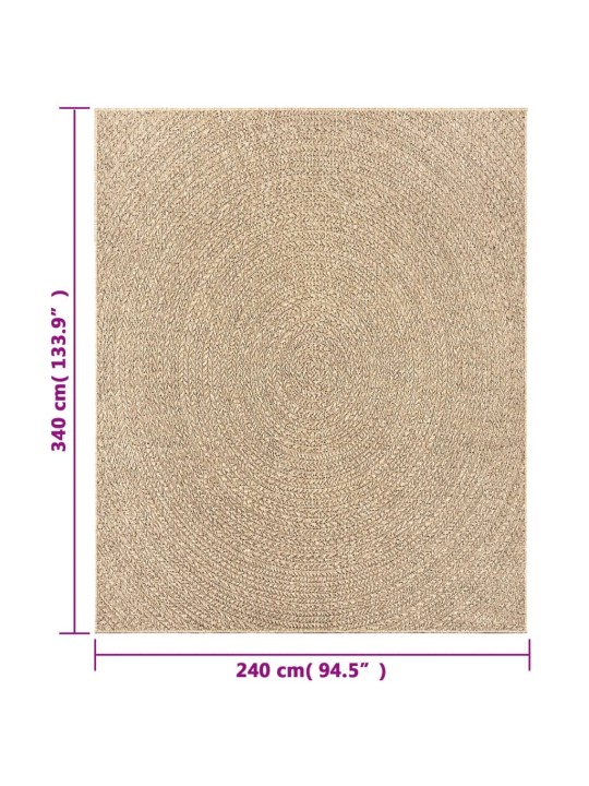Koberec ZIZUR 240 x 340 cm jutový vzhled interiér i exteriér