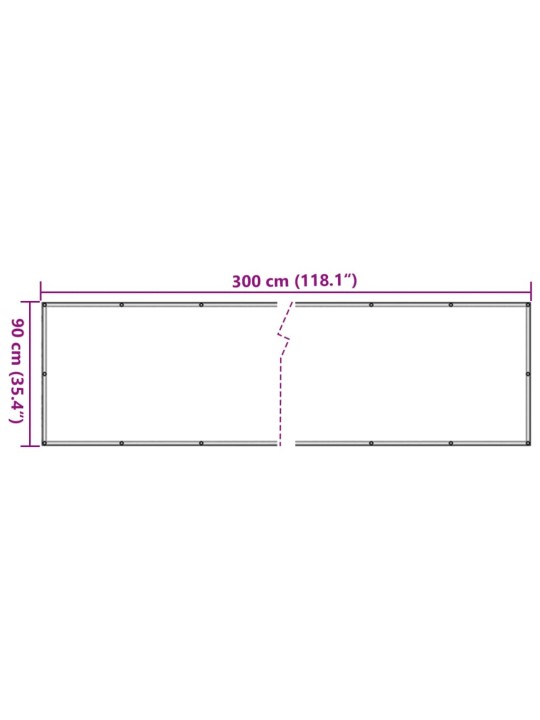 Balkonová zástěna krémová 300 x 90 cm PVC