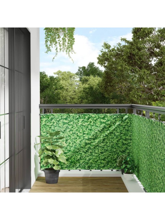 Balkonová zástěna rostlinný vzhled zelená 400 x 90 cm PVC