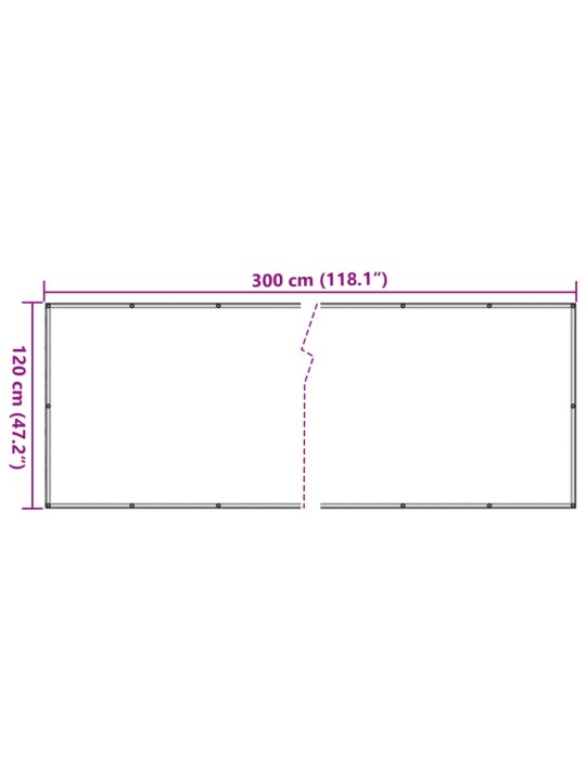 Balkonová zástěna antracitová 300 x 120 cm PVC
