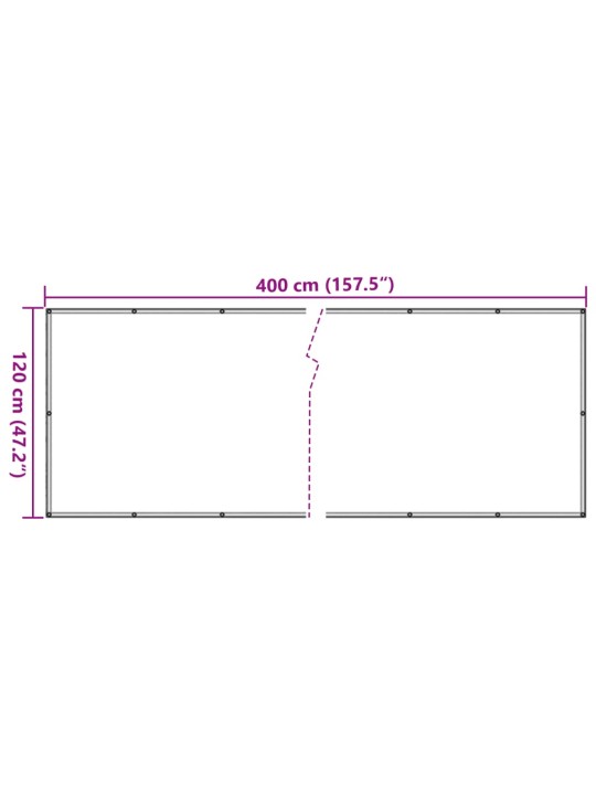 Balkonová zástěna krémová 400 x 120 cm PVC