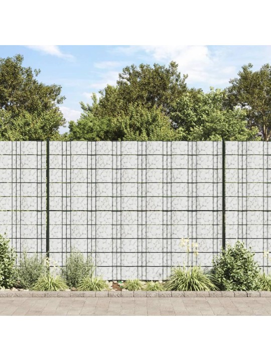 Zahradní zástěna vzhled mramorový štěrk šedá 35 x 0,19 m PVC