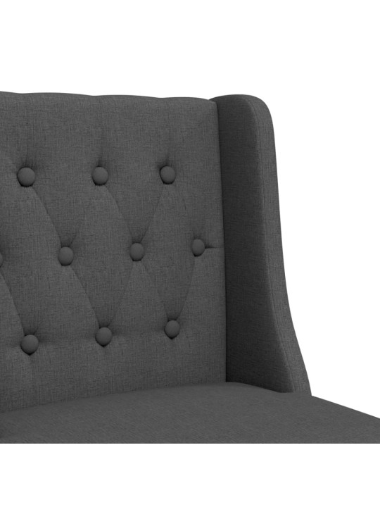 Barové židle 2 ks masivní kaučukové dřevo a textil