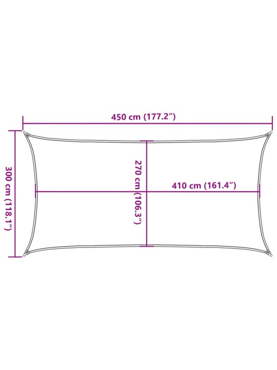 Plachta proti slunci 160 g/m² obdélník světle šedá 3x4,5 m hdpe