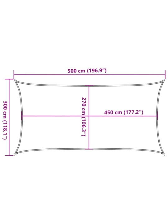 Plachta proti slunci 160 g/m² obdélník světle šedá 3 x 5 m HDPE