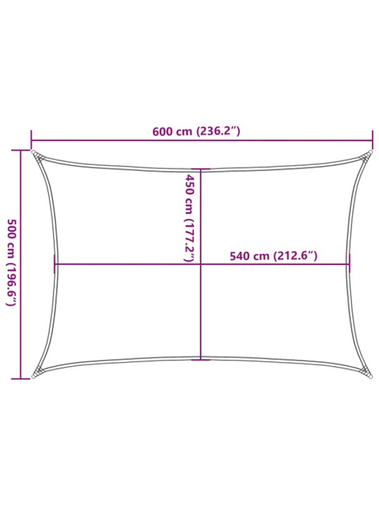Plachta proti slunci 160 g/m² obdélník světle šedá 5 x 6 m hdpe