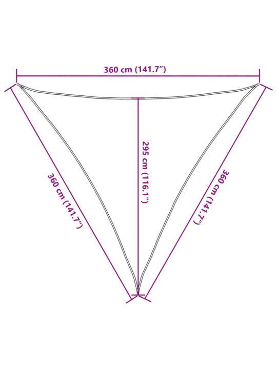 Stínicí plachta 160 g/m² trojúhelník šedá 3,6x3,6x3,6 m hdpe